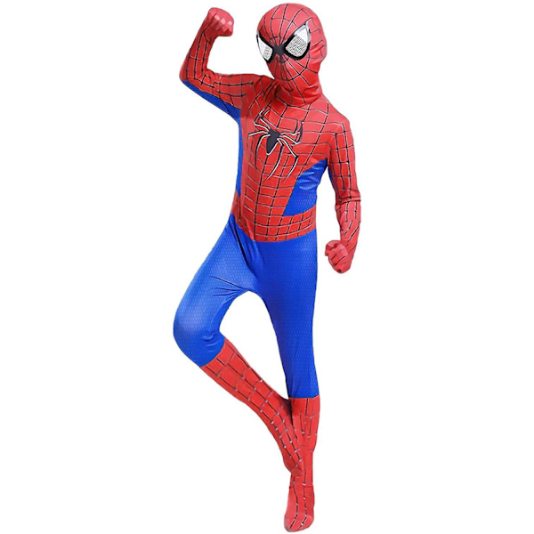 Spiderman Cosplay-drakt for barn - The Amazing Spider-man-kostyme Zentai Bodysuit Superhelt Jumpsuit for voksne og gutter -a Kids-M-120cm