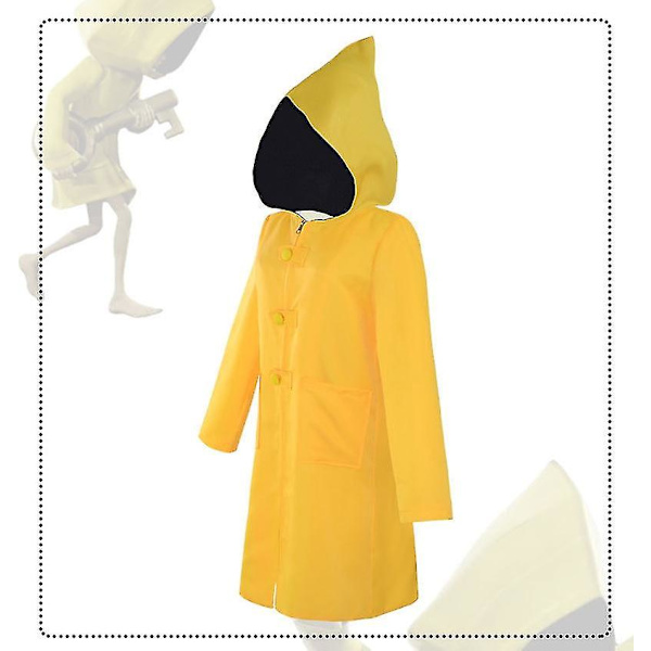 Barn Voksen Lille Nightmares Six Cosplay Gul Lang Kappe Sulten Barn Lille Six Cosplay Kostyme Fest Halloween -a XS