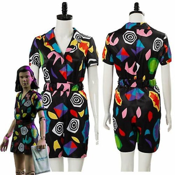 Stranger Cosplay Things Eleven Costume Playsuit Shirt Halloween Fancy Dress Suit -a XL