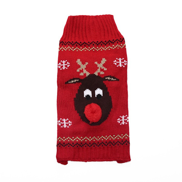 Mub- Jul husdyrkjole rød nese fawn kjæledyr genser liten mellomstor hundegenser black S