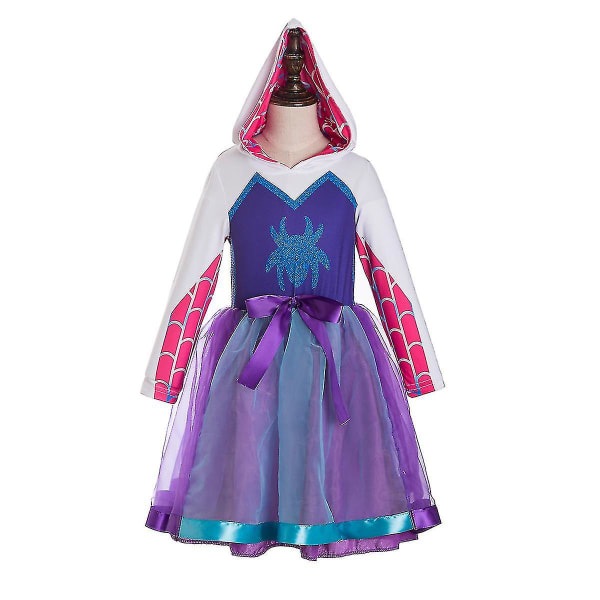 Ghost Spider-inspirert kostyme Spider Gwen-inspirert kostyme Ghost Spider Hoodie Spider Gwen Cosplay Tutu-kjoler Spider Bursdag -a 4T