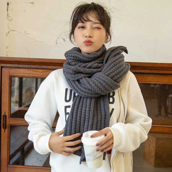 Mub- 2023 Custom winter warm plain yiwu knitted scarves 5