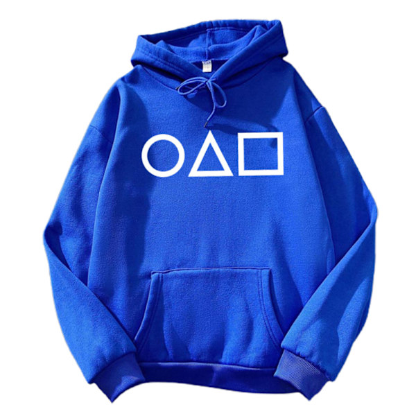 Squid Game Hoodie Løs Vinter Langærmet Casual Hood Top . blue M