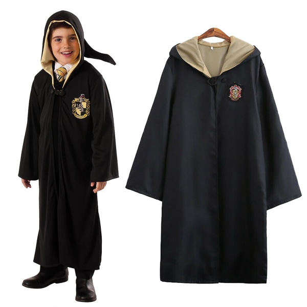 Harry Potter 6-osainen setti Taikuri Cosplay Fancy Dress Viitta Viitta Puku -a Yellow 135cm (7-8 years)