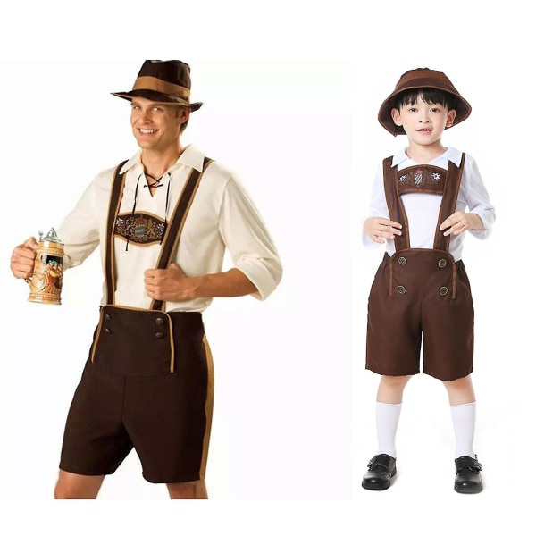 30 % off-black tyska män läder Lederhosen Oktoberfest horts Byxor Bayerska för män och pojkar . Apricot S