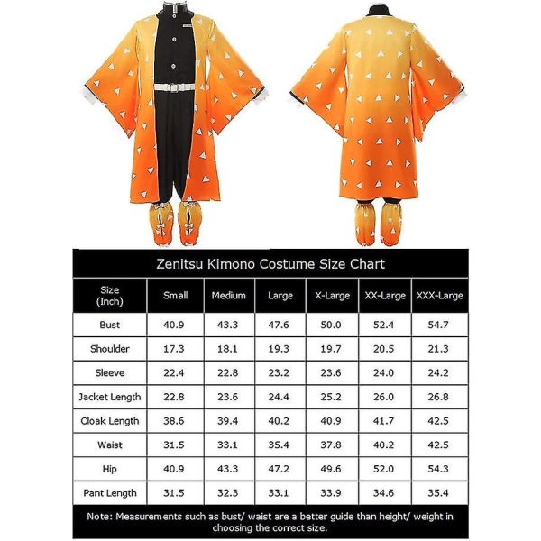 Kids Anime Demon Slayer Cosplay Costume Set Adult Tanjirou Nezuko Outfit V -a Agatsuma Zenitsu 3XL