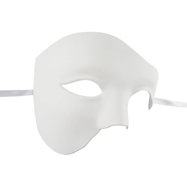 Phantom of the Opera Maskerad Mask för män Halloween White
