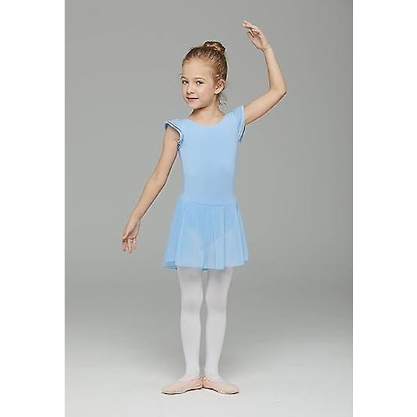 Småbørns Piger Balletkjoler Leotards Med Nederdel Dansekjole Ballerina Tutu Outfit .4 Light blue 110CM