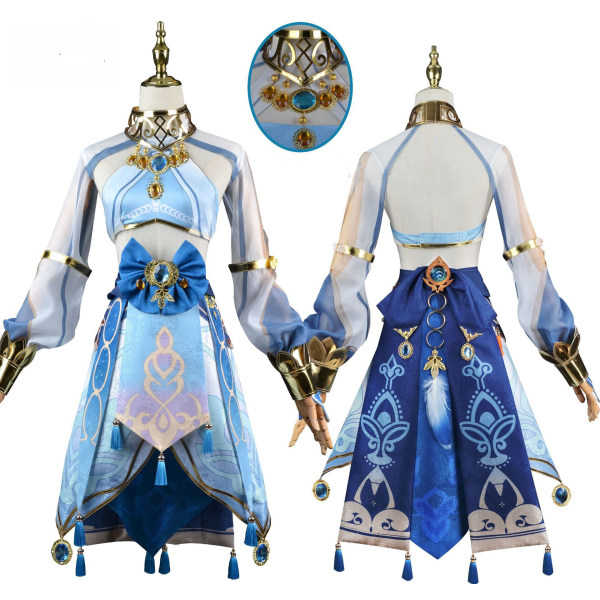 Mub- BAIGE Game Genshin Impact Nilou Cosplay Kostume Nilou Genshin Impact Cosplay Kostume costume+accessories set 3 XL