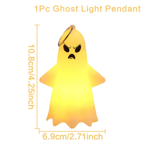 Mub- Halloween Light White Ghost Led Light Halloween Koriste Yövalo Ripustusvalot Halloween Koriste Ulko- ja sisätiloihin H6021-04