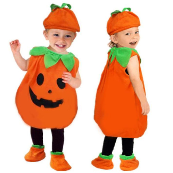 Halloween-kurpitsapuku, juhla-asu, vaatteet vauvalle, taaperolle, lapselle -a 120cm