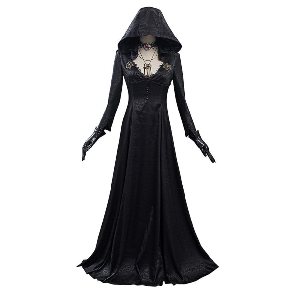 Evil Village Cosplay Kostume Vampyr Dame Kjole Outfits Halloween Karneval Dragt -a Female XL