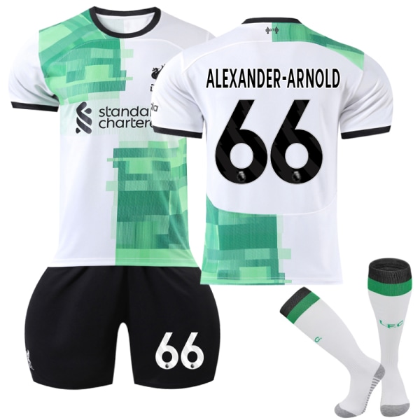 23-24 Liverpool Borta fotbollströja för barn, kit nr 66 Alexander-Arnold G 26