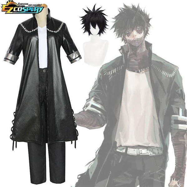 My Hero Academia Cosplay Kostyme Dabi Cosplay Svart Frakk Jakke Uniform Halloween Antrekk -a Costume L