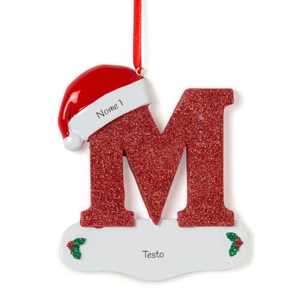 Mub- Tilpasset DIY Navn Bokstaver A-Z Jul Resin Anheng Dekorasjon Trendy Juletre Ornament M