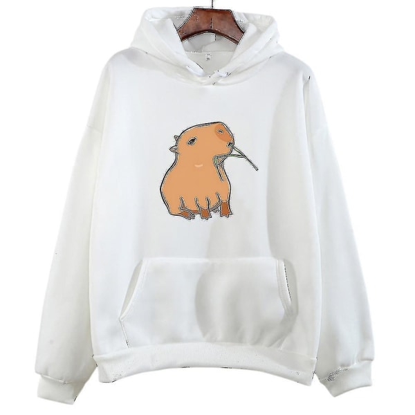 uvtröja med print för kvinnor/män Kawaii tecknade toppar tröja för flickor Unisex Harajuku grafisk huva .i Khaki L