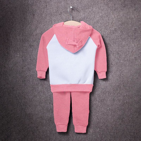 Barn Batman træningsoverall sæt Sport Raglan langærmet hættetrøje bukser Outfit -a Pink 1-2 Years