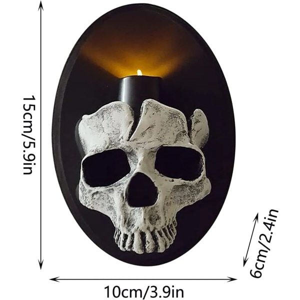 Kreativ skrekk-skjelett lysestake Halloween-dekorasjon skull