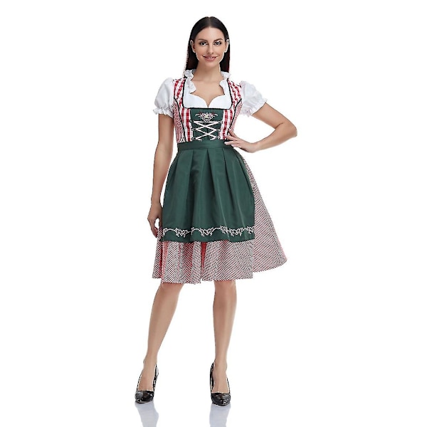 Naisten Oktoberfestin olutneitoasu, baijerilainen perinteinen Dirndl-mekko .q Dark Green M