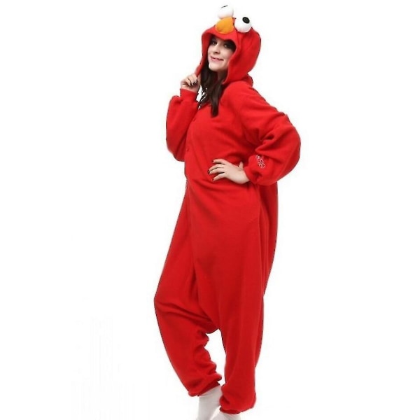 Adult Sesame Street Cookie Costume Pajamas Outfit -a Red S