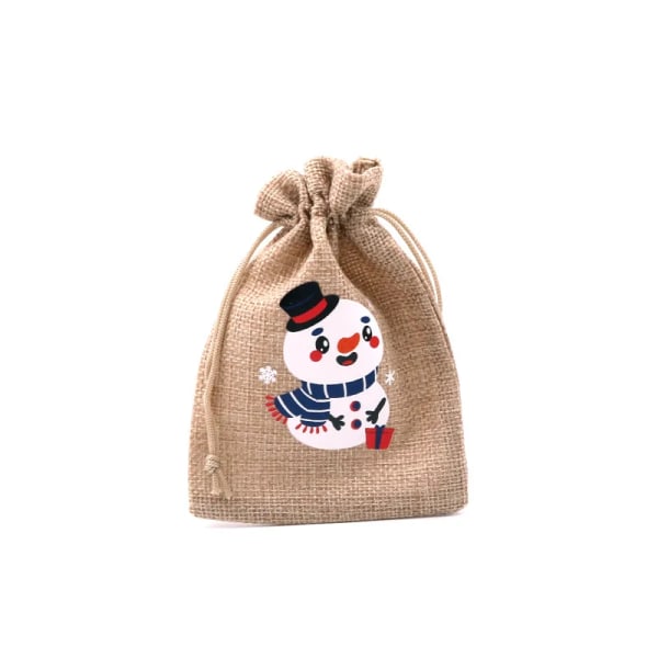 Mub- 10x14cm Julegaver Festdekorasjoner Julelin Candy Bags Med Snøringer Jute Burlap Gavepose Burlap Bag X2072 SD02-8