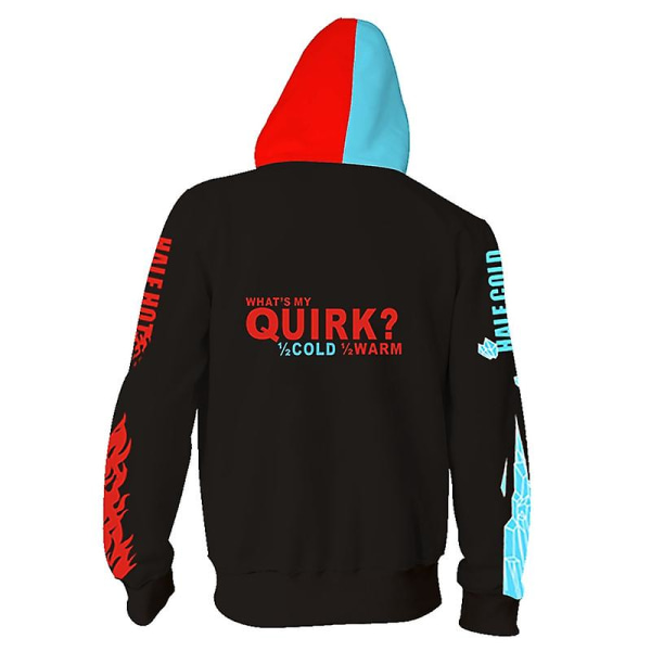 My Hero Academia Todoroki Shoto Cosplay Kostume Hoodies Pullover Frakke -a Black with zipper M