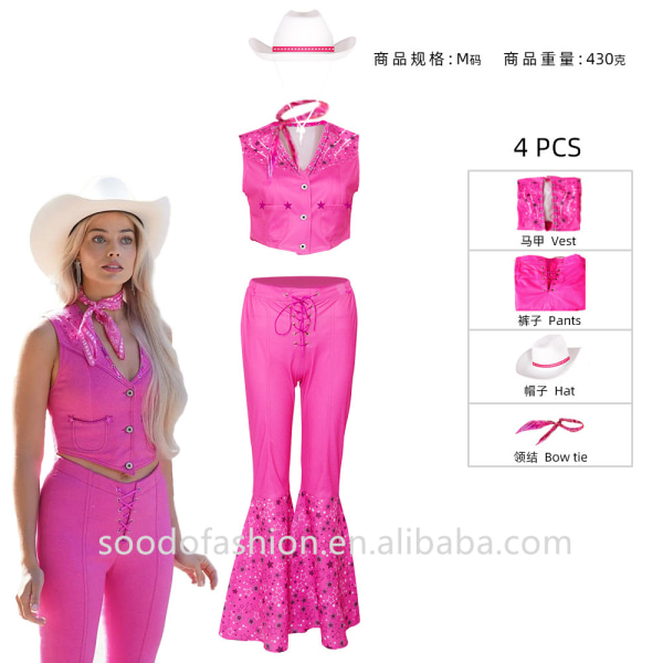 Mub- 2023 Movie Uniform Full Set Of Pink Barby Ken Popular Movie Role-playing Costumes Halloween Costume Cosplay for kid adult 16 XL