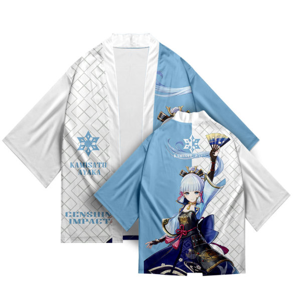 Mub- 26 Styles Genshin Impact Xiao Zhong Li Qiqi Cosplay 3D Printing Haori Anime Kimono Kappe Anime Tegneserie Tøj 13 XL