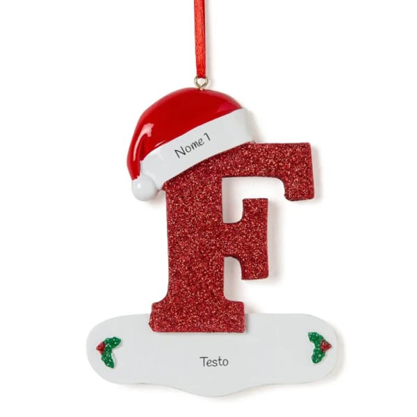 Mub- Tilpasset DIY Navn Bokstaver A-Z Juleharpiks Anheng Dekorasjon Trendy Juletre Ornament F