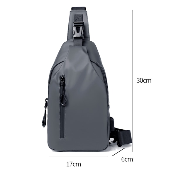 Crossbody Sling Rygsæk Sling Bag Rejsevandring Brysttaske H grey