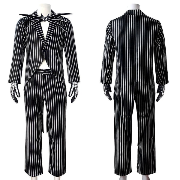 Jack Skellington Cosplay Kostume Pumpkin King Dragt Halloween Kostume Karneval Kostume Til Voksne Børn -a Male L
