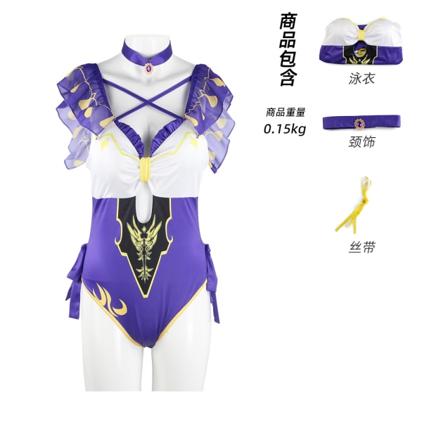 Mub- Genshin Impact Hu Tao Lisa Ms Hina Sangonomiya Kokomi Bikini Swimsuit Swimwear Summer Jumpsuits Cloak Cosplay Costume Outfit 3 XL