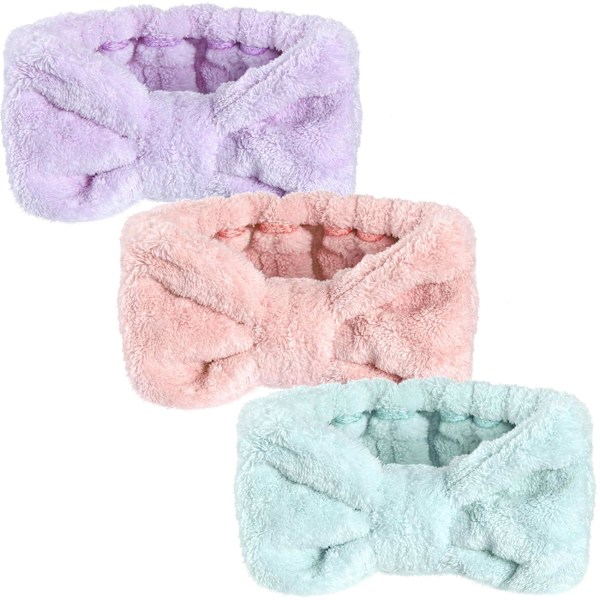 3 stk. Face Wash Makeup Spa Pandebånd -