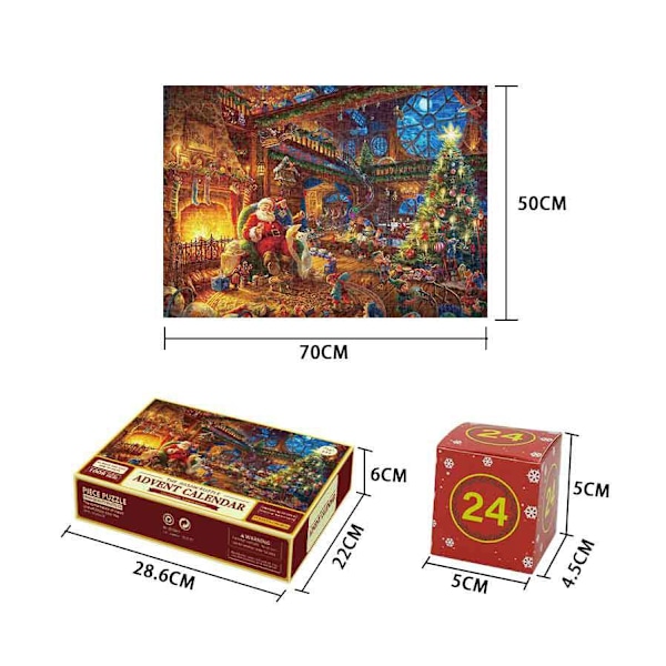 Xbi - Uusi Joulupukki Puzzle 1008 Palaa Countdown 24 Osastoa Pieni Laatikko