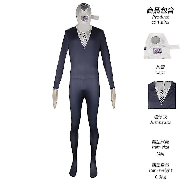 Skibidi WC Cosplay-asu Kaiutinmies Videokamera Mies TV Mies Cosplay Skibidi WC Asu Peli Vaatteet Puku Naamio Lapsi Aikuinen -a camera man jumpsuit XS