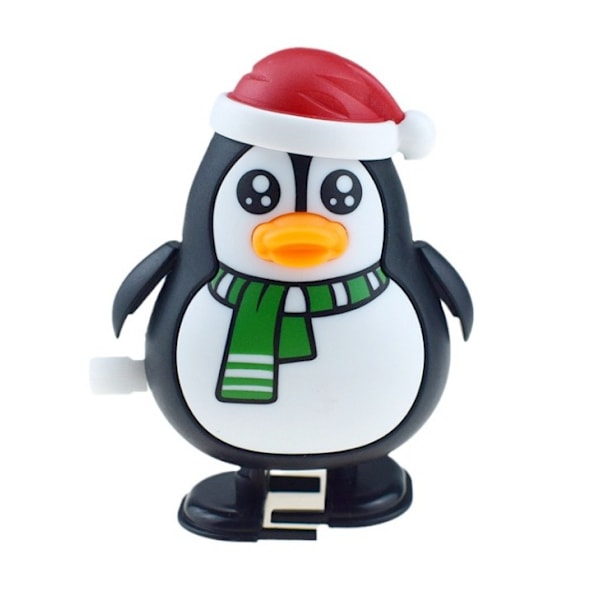 Xbi- Söt slingrande urverk bobblehead walking leksak julklappar Vandrande pingviner med röd hatt