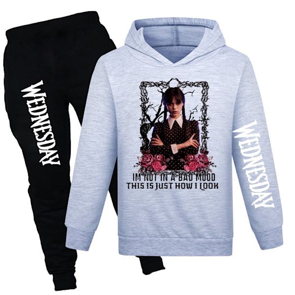 Mub - Wednesday Addams Hoodie Sweatshirt til børn grey 100cm