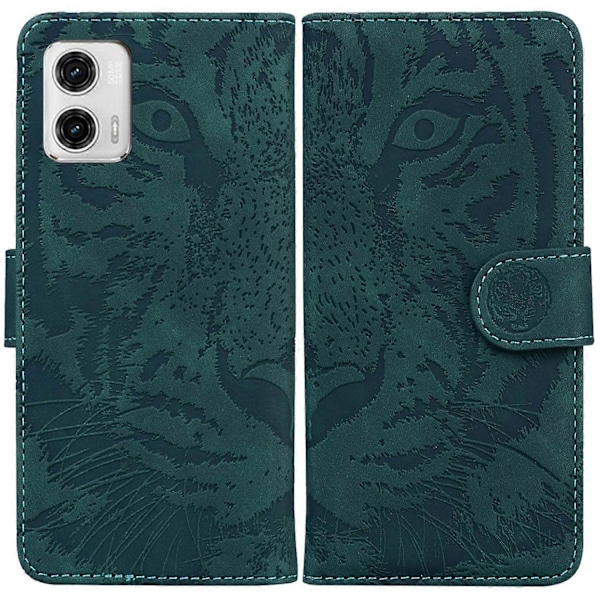 Motorola Moto G73 5G PU-nahkainen puhelinkotelo, tiikerikuvioitu puhelinkotelo jalustalla ja lompakolla Multicolor Style C