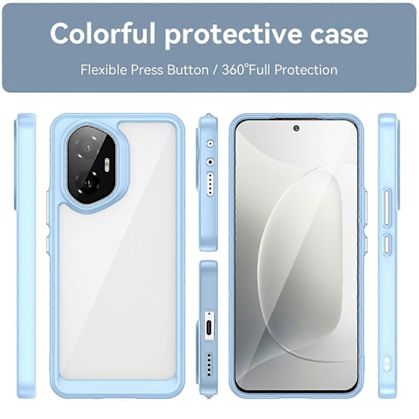 Honor 300 -kotelo TPU+akryyli suojakotelo kirkas puhelinkuori Multicolor Blue