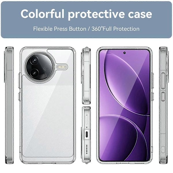Skal för Xiaomi Poco F7 Pro 5G/Redmi K80 5G TPU+Akryl Skyddande Transparent Mobilskal Multicolor Transparent
