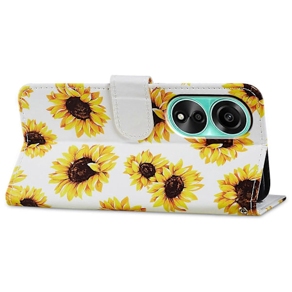 Til Oppo A38 4G Etui Mønsterprintet PU Læder Stand Wallet Telefon Cover Multicolor Style D