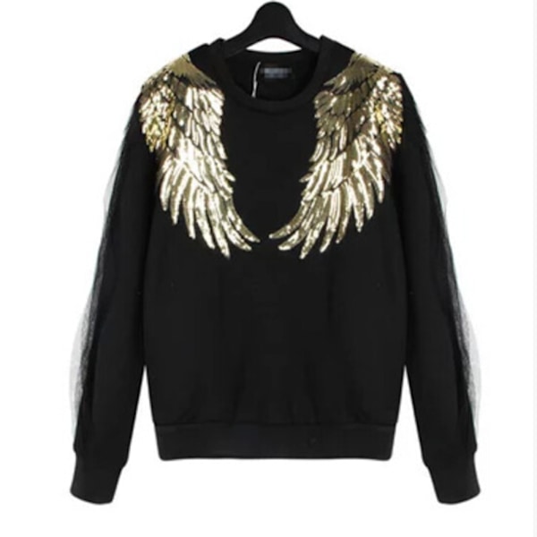 Broderade järnlappar för kläder Wings design paljetter DI Gold
