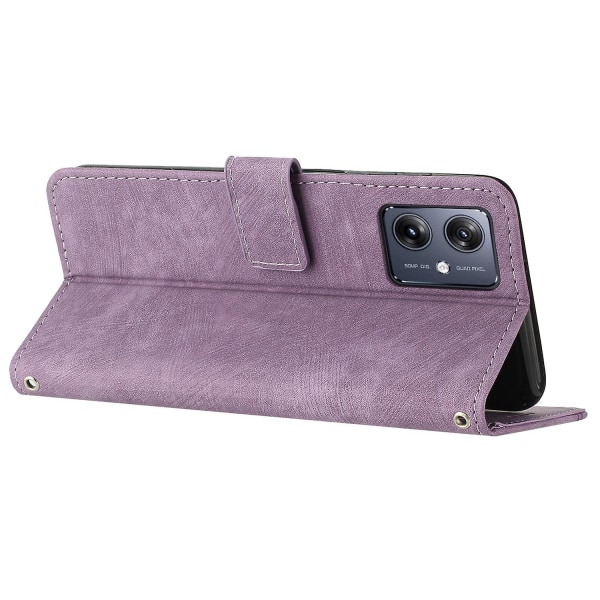 Skin-touch- case för Motorola Moto G54 5g Cover Pu-läderställ Telefonskal Purple