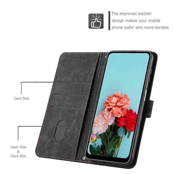 För TECNO Camon 30 Pro 5G Telefonskal Linjer Präglat Anti-Rep PU Läder Ställfodral Multicolor Style A