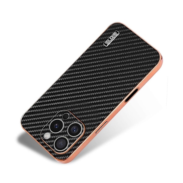 AZNS Skal för iPhone 16 Pro Max Elektropläterad Kolfibertextur PU+TPU Telefonskal Multicolor Style A