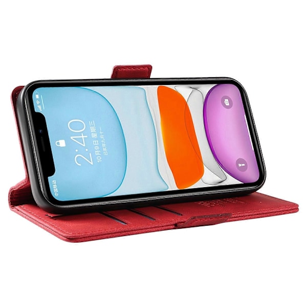 YIKATU YK-005 PU Læder Flip Cover til iPhone 11, Wallet Stand Hud-berørings Telefon Cover Multicolor Style H