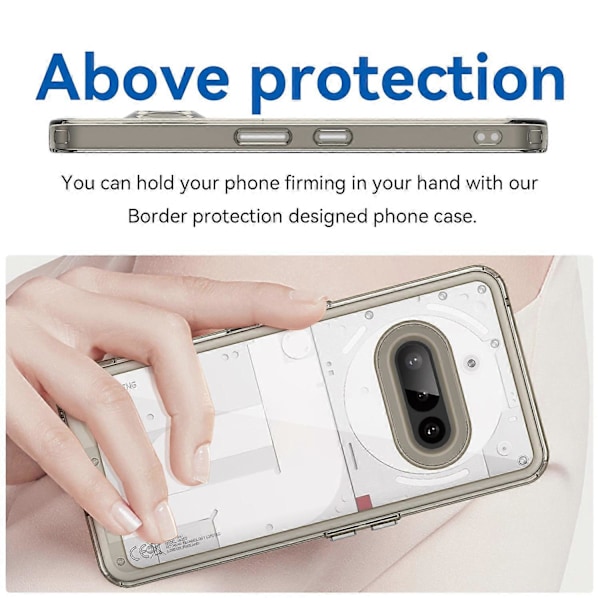 Skal för Nothing Phone (3a) TPU+Akryl Skyddande Transparent Mobilskal Multicolor Transparent Grey