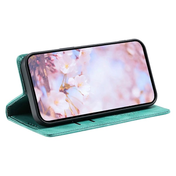 Magnetiskt Självstängande Läderfodral för Samsung Galaxy S24 Ultra - Grå Multicolor Mint Green