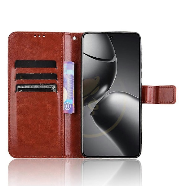 Til Xiaomi 14T Pro Etui Crazy Horse Tekstur PU Læder Telefonpung Cover Multicolor Style B