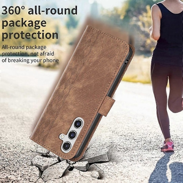 För Samsung Galaxy A15 4G Fodral Präglat PU Läder Telefonställ Plånboksfodral Multicolor Style E